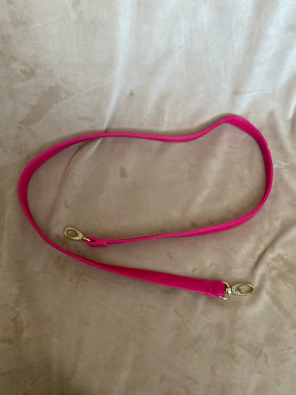 Hot Pink Crossbody Strap with Gold Hardware - Picture 1 of 4
